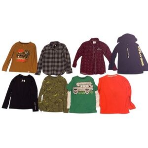 Boys Assorted Long Sleeve Shirts - Multi-Color lot(8) size 6